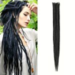 10STRANDS Dreadlock Extensions Single Ended 24INCH Straight Braids Thin 0.6CM Synthetic Handmade Reggae Crochet Hair Hip-hop Sof