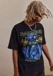 Loose Fit Vintage-look Printed T-Shirt - Black iron Maiden