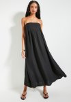 Superbalist Bandeau Pleated Trapeze Midi Dress - Black