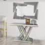 Kcw Furn: Console Set - Glass Table And Mirror