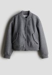 Felted Bomber Jacket - Dark Grey Marl