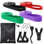 Focusfit Resistance Band Set: For Strength Training With Bonus Lung Trainer