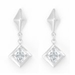 Diamond Drop Earrings With Clear Crystal