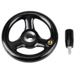 Zerodis 12X100MM Black Hand Wheel 3 Spoke Round Handwheel For Lathe Milling Machine Grinder Industrial Equipment Replacement Par