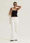 Rib-knit Strappy Top - Black
