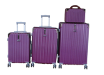 Smte Galaxia 4-PIECE Purple Hardside Abs Luggage Set With Spinner Wheels & Locks With Keychain