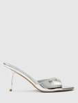 Poppy Pointed Toe Mule Heel - 40 Silver