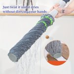 Self-twisting Water Mop: Durable Kitchen And Bathroom Cleaner With Non-slip Grip