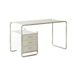 Matthew Metal Desk With Drawers White