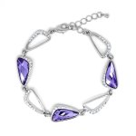 Angle Linked Bracelet With Purple Triangular Crystals