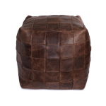 Leather Ottoman - Brown