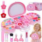 Kids Makeup Kit For Girl Real Washable Makeup Set With Mirror Nail Polish Kit Pretend Beauty Gift For 3 4 5 6 7 8