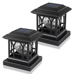 Solar Post Cap Lights Outdoor Fits 3.5X3.5 4X4 4.5X4.5 5X5 Wooden Fence Deck Patio Garden Rgb & Warm White 2 Lighting Mode 20 Lm