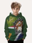 Boys' 3D Print Hoodie - Casual Pullover With Kangaroo Pocket Long Sleeve Polyester Blend Machine Washable - Perfect For Fall & W
