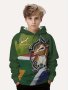 Boys' 3D Print Hoodie - Casual Pullover With Kangaroo Pocket Long Sleeve Polyester Blend Machine Washable - Perfect For Fall & Winter