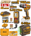 20V Ps+ C l 3PCS I drill laser Level detector Kit