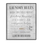 Stupell Industries 'laundry Room Rules Family List' Framed Giclee Art Black 11 X 14 Inches Easy To Hang And Sturdy Made In Usa B