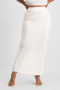 Tessa Plisse Maxi Skirt - Ivory - L