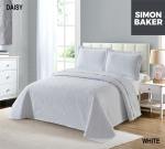 Simon Baker Daisy Bedspread White Various Sizes - King - 270CM X 270CM + 2 Pillowcases 50CM X 70CM + 5CM White