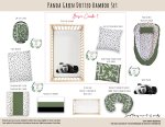Cot Duvet Bedding Panda Green Dotted Bamboo Set Neutral