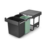 Joseph Joseph Sort & Go Built-in Waste Bin 10 + 10 + 20 Litre - Dark Grey And Jade Green