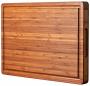 Bamboo Wood Cutting Board For Kitchen 1" Thick Butcher Block Cheese Charcuterie Board With Side Handles And Juice Grooves 16X11