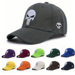 Skull Embroidery Peaked Cap Soft Top Summer Multicolor Hat Men's Peaked Cap Street Sunshade Sun Protection Baseball Cap
