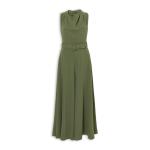 Olive Green Cowlneck Belted Jumpsuit