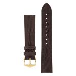 Rainbow Lizard Embossed Leather Watch Strap In Brown - 18MM Gold