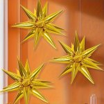 12PCS 66.04 Cm Explosion Star Foil Balloons Aluminum Foil Cone Balloons Star Explosion Balloons Star Balloons Black Balloons New