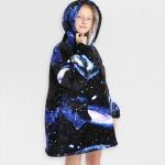Kids Galactic Oversized Plush Blanket Hoodie