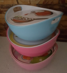 Melamine Oval Serving Bowl With Handles And Lid Cum Tray