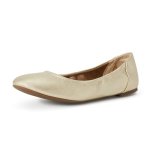 Amazon Essentials Women's Belice Comfortable Slip-on Ballet Flats Shoes Gold 9 Wide