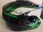Gloss Black & Green Kiddies Dirt Bike Motocross Helmet