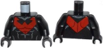 Parts Torso Batman Nightwing Red V Logo And Muscles Pattern Black Arms Black Hands 973PB1645C01