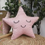 Shaped Pillow Pink Star With Lashes
