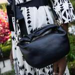 Genuine Leather Infinity Knot Crossbody Bag - Black Free