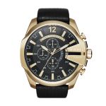 Diesel Mega Chief Gold Round Leather Men's Watch DZ4344