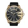 Diesel Mega Chief Gold Round Leather Men's Watch DZ4344