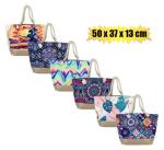 Beach Bag 50X37X13CM Asstd W rope Handle