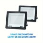 1PC LED Flood Light Spotlight AC175-265V 10W 20W 30W 50W 100W 150W 200W 300W IP66 Waterproof LED Black Shell Garden Street Gate Wall Floodlights