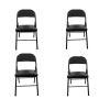 Smte - Foldable Outdoor Chairs -4 Pack -black