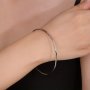 Simple Stainless Steel Circle Bangle Bracelet For Women Wedding Party Hand Jewelry