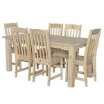 7 Piece 1800 900 Table And Janet Chairs Square Legs Raw