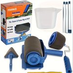1 6PCS Multifunctional Paint Roller Corner Brush Handle Tools Wall Painting Roll Diy Household Easy To Operate Painting Brushes
