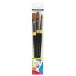 Daler Rowney System 3 - 302 Acrylic Paint Brush Wallet Set 3 Pack