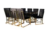 Dining Table Black And Gold With 8 Chair