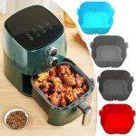 1PC Reusable Silicone Pot Liner For Square Air Fryer - Non-stick Oven Baking Tray - Easy To Clean - Home Kitchen Air Fryer Acces