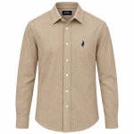 Polo Mens Long Sleeve Micro Shirt Shirt In Orange - Orange 3XL