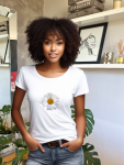 White Daisy Fitted Tee - White - Small